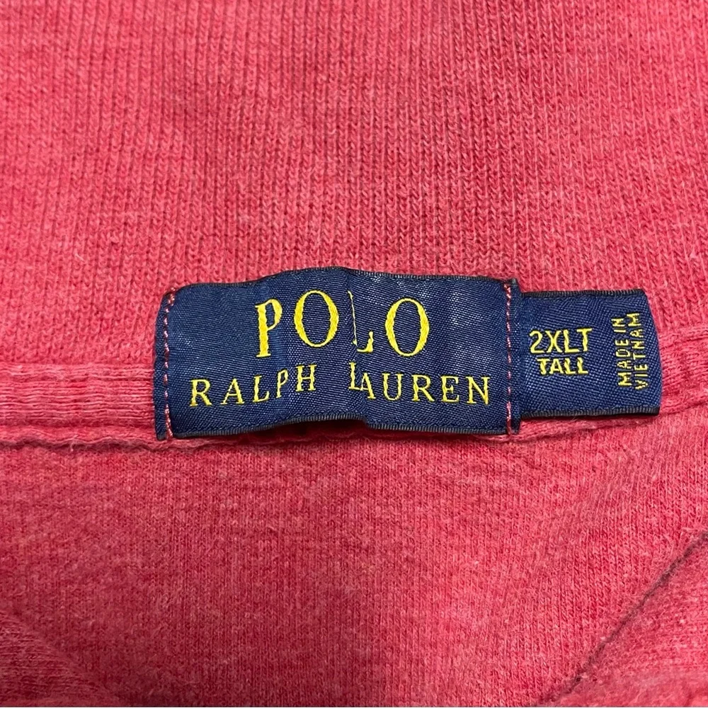 Polo Ralph Lauren Men's 2XLT Red Estate-Rib Quarter-Zip Pullover Sweater Read‎